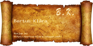 Bertus Klára névjegykártya