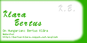 klara bertus business card